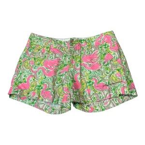 Lilly Pulitzer The Callahan Short Hot Wings Flamingo 4.5” Inseam Shorts Size 0
